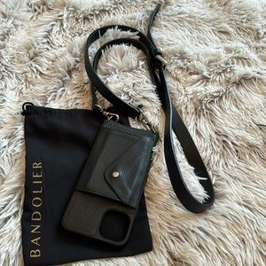 Bandolier Hailey black iPhone 11 Pro max case crossbody strap dust bag
